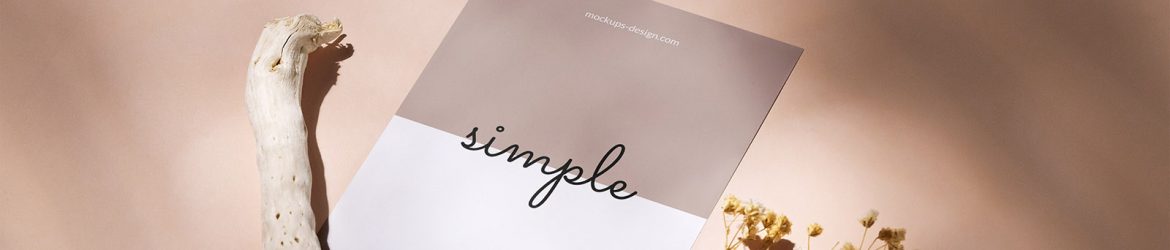 Free A6 flyer with dried plants mockup