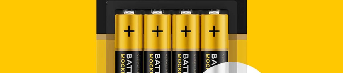 Free AA Battery Mockup (PSD)