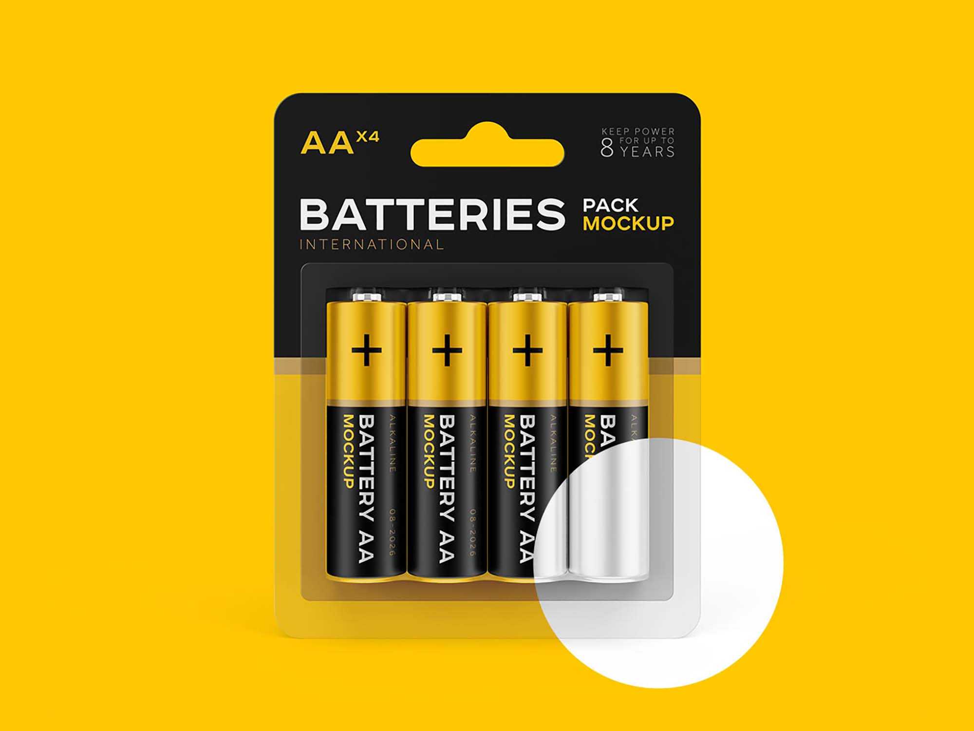 Free AA Battery Mockup (PSD)