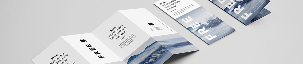 Free accordion brochure mockup