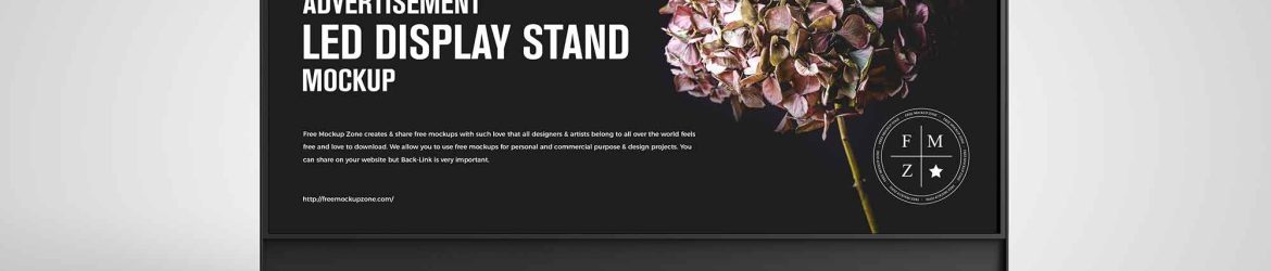 Free Advertisement LED Display Stand Mockup (PSD)