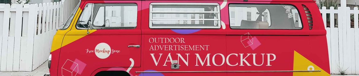 Free Advertisement Van Mockup (PSD)