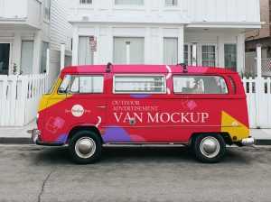 Free Advertisement Van Mockup (PSD)
