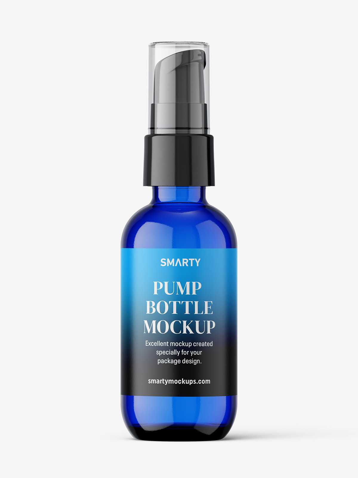 Free airless blue bottle mockup