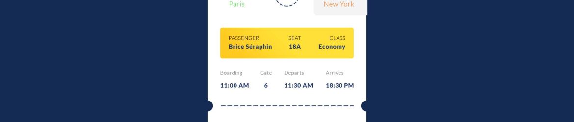 Free Airplane Ticket App Template (PSD)