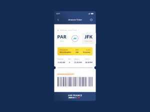 Free Airplane Ticket App Template (PSD)