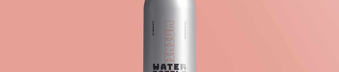 Free Aluminium Water Bottle Mockup PSD — Realistic & Editable