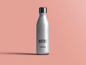 Free Aluminium Water Bottle Mockup PSD — Realistic & Editable