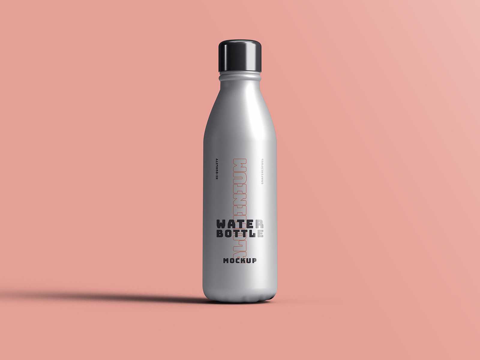 Free Aluminium Water Bottle Mockup PSD — Realistic & Editable
