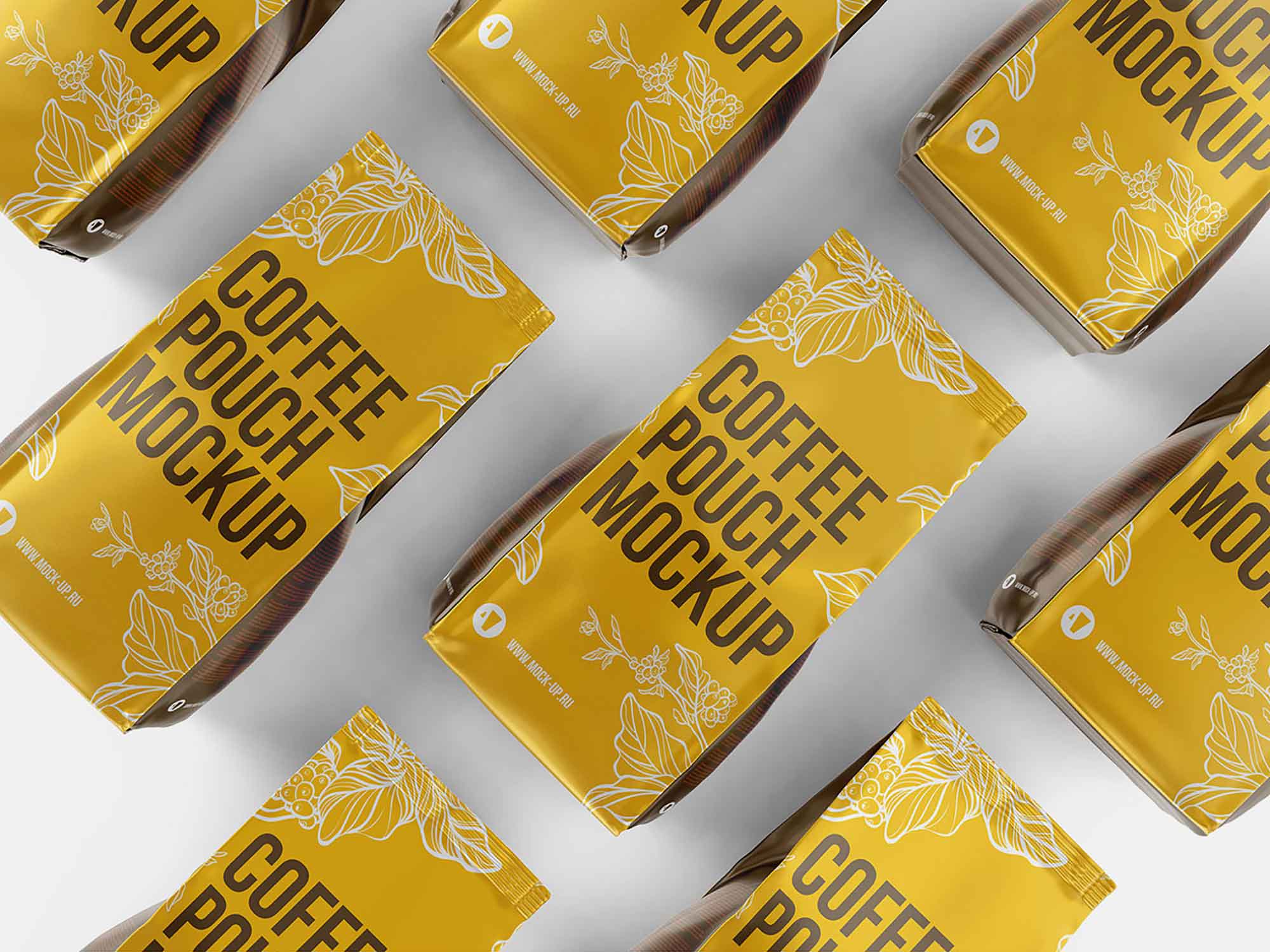 Free Aluminum Coffee Packaging Mockup (PSD)