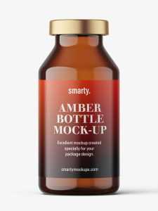 Free amber bottle with crimp seal mockup / 20ml