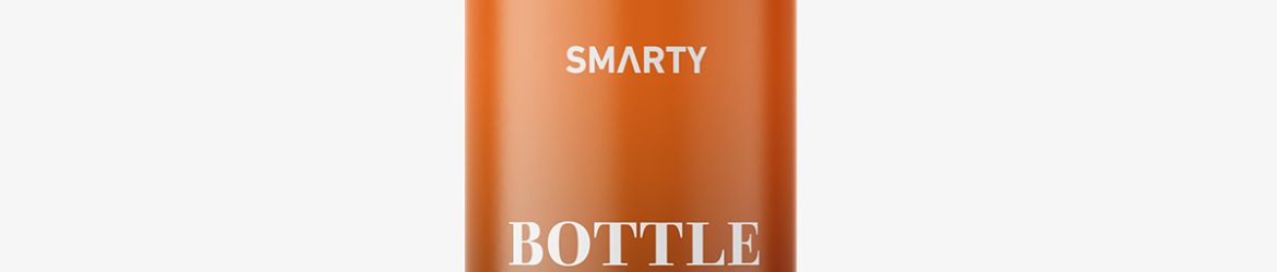 Free amber spray bottle mockup