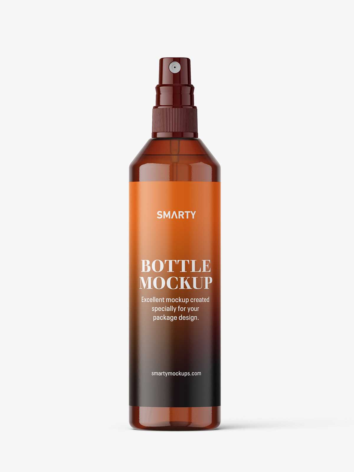 Free amber spray bottle mockup