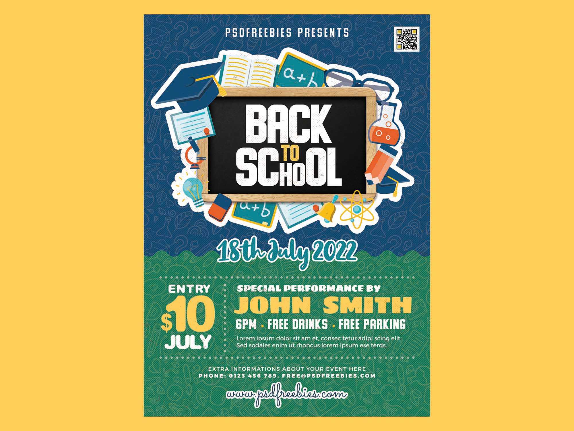 Free Back to School Flyer Template (PSD)