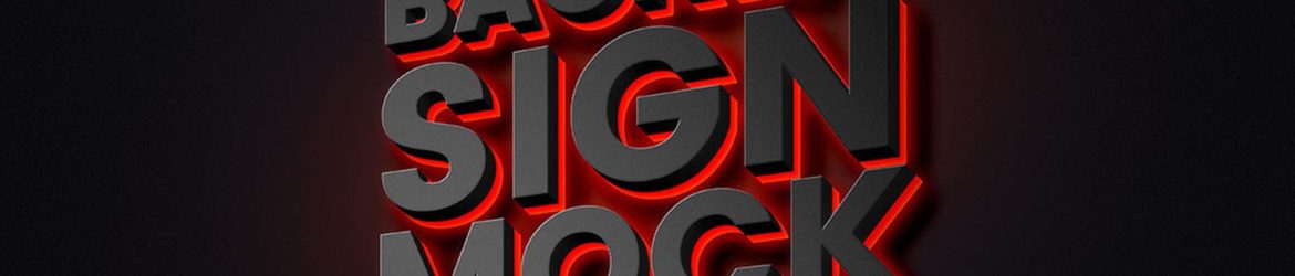 Free Backlit Sign Text Effect Mockup (PSD)