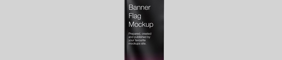 Free banner flag mockup
