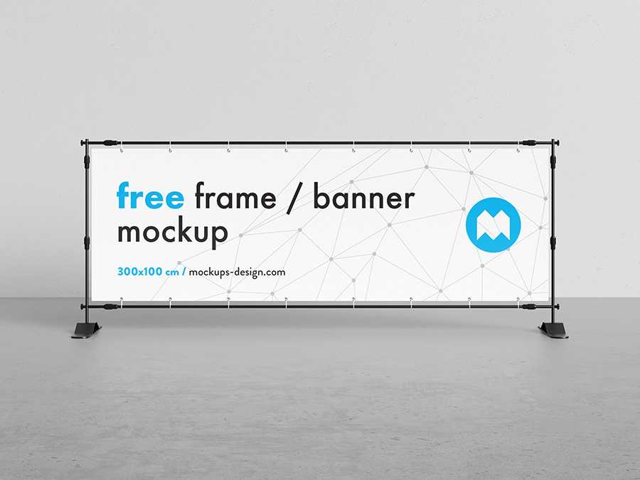 Free banner frame / stand mockup / 300 x 100cm