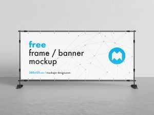 Free banner frame / stand mockup / 300 x 125cm