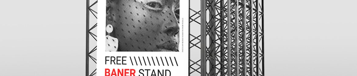 Free banner stand mockup