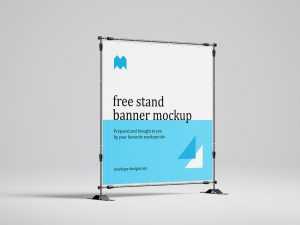 Free banner stand mockup / 200x200 cm