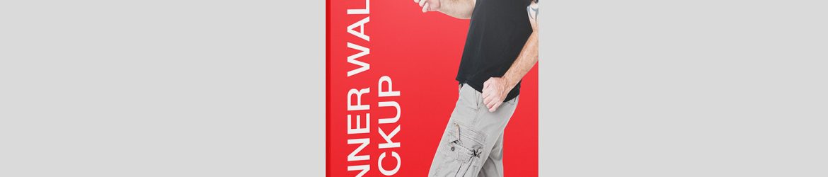 Free banner wall mockup / 120 x 200 cm