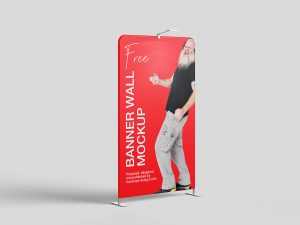 Free banner wall mockup / 120 x 200 cm
