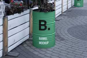 Free Barrel Mockup (PSD)