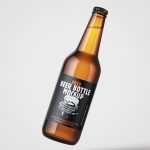 Free beer bottle mockup