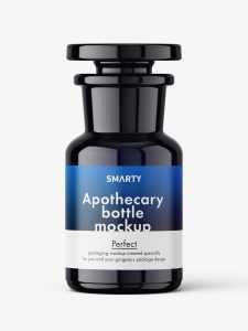 Free bio photonic apothecary bottle mockup / 50 ml