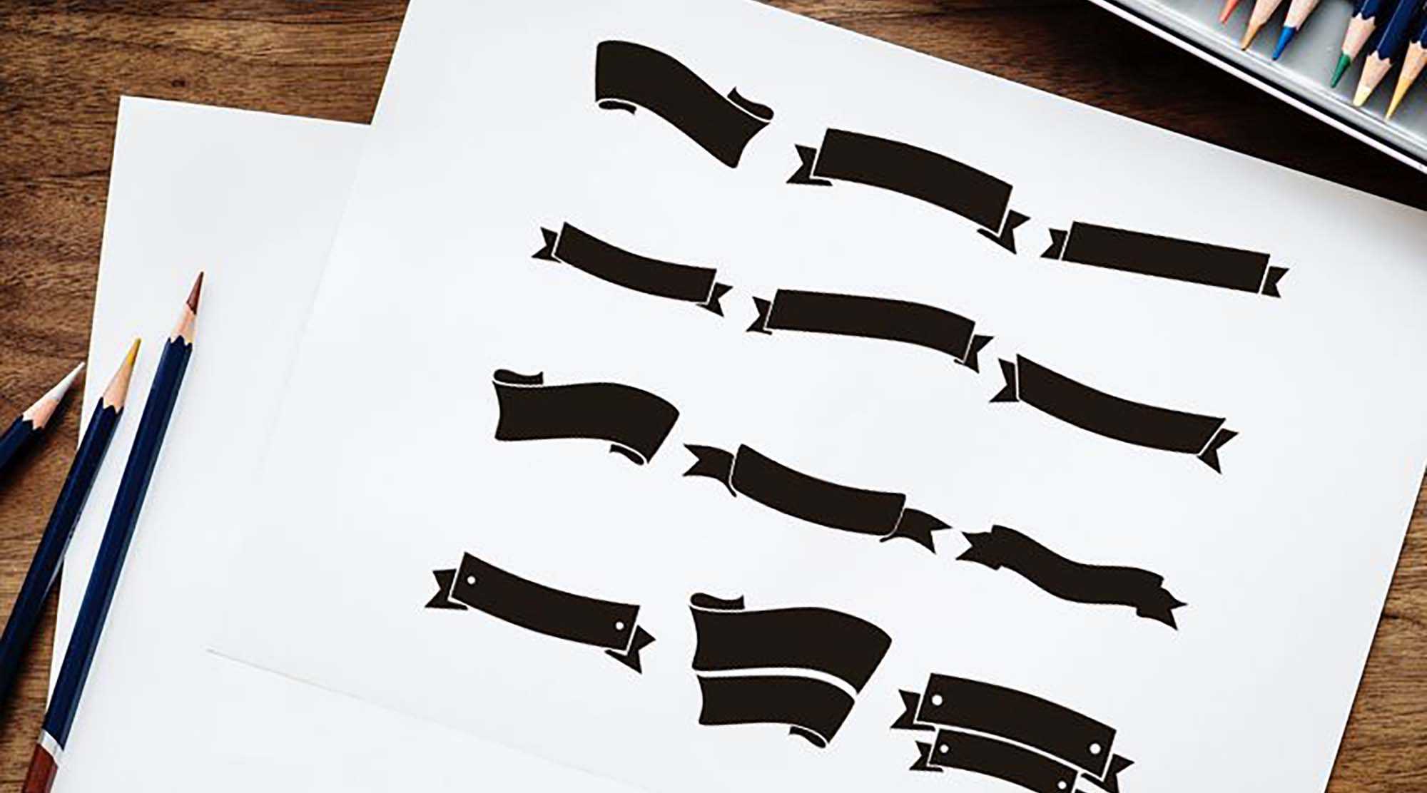 Free Black Ribbons Vector Set (Ai)