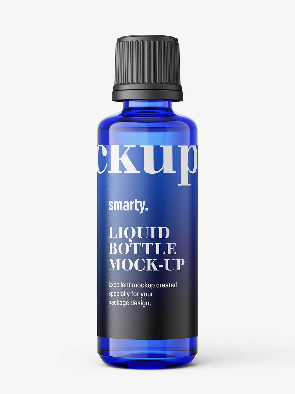 Free blue essential oil bottle mockup / 50ml