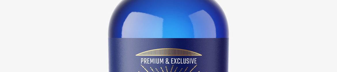 Free blue gin bottle mockup Free blue gin bottle mockup