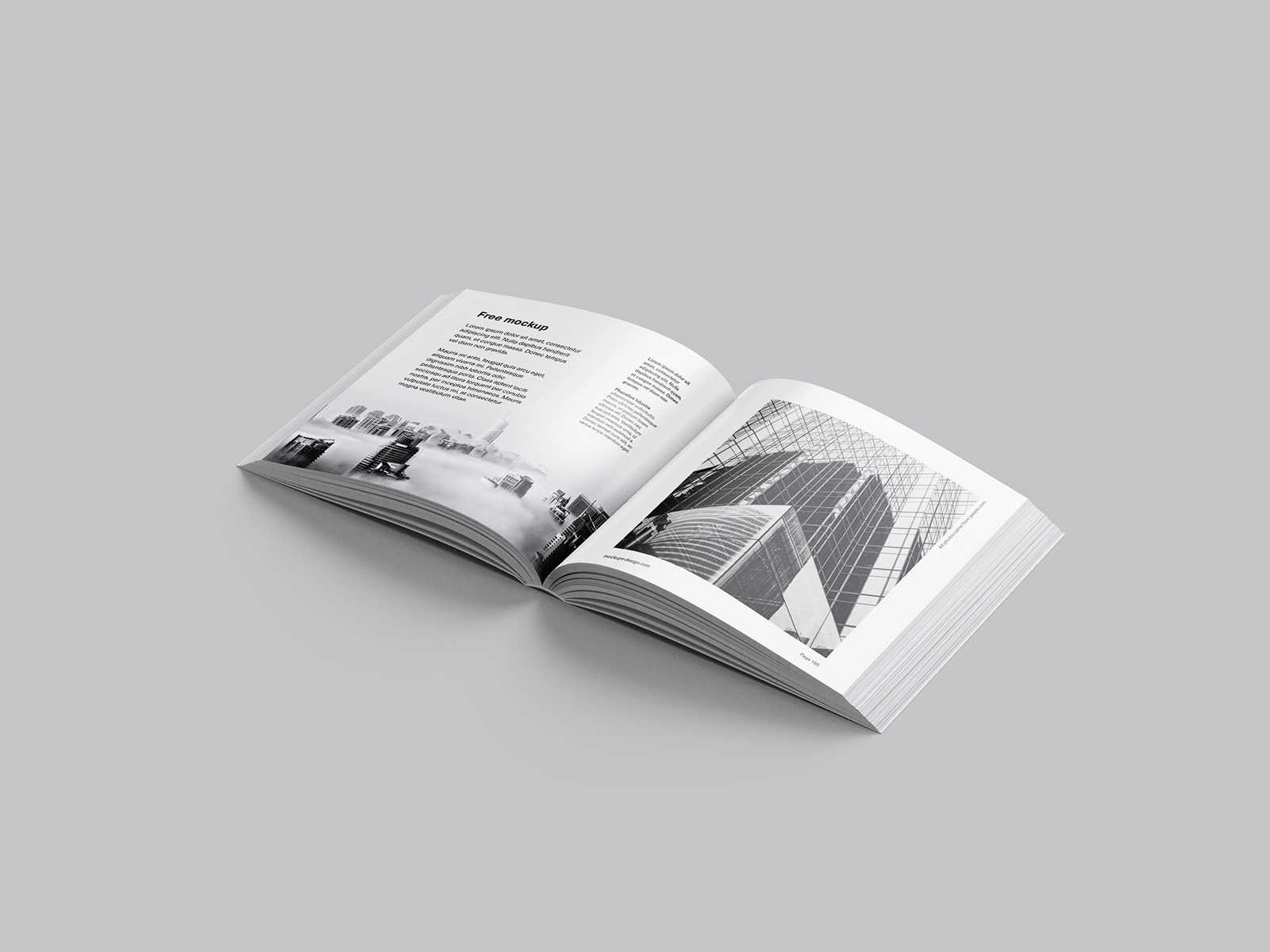 Free book mockup in square format