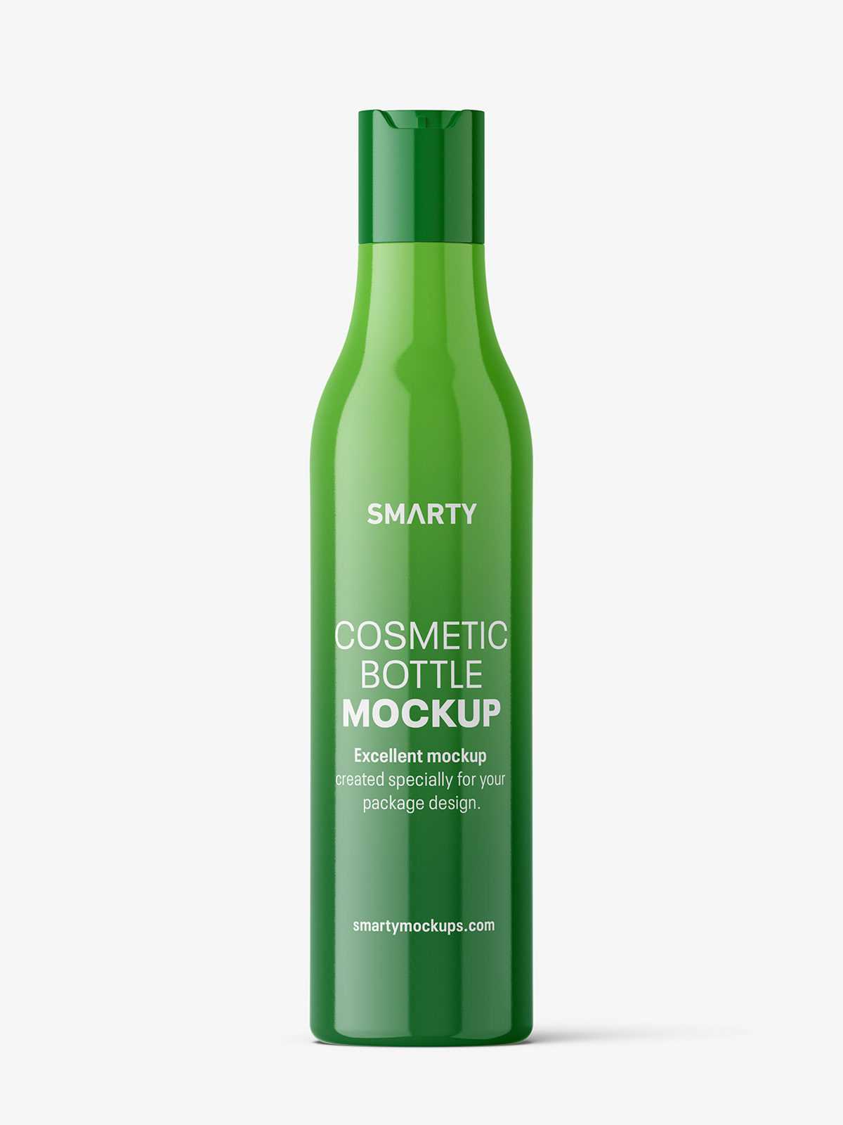 Free bottle with disctop mockup / glossy