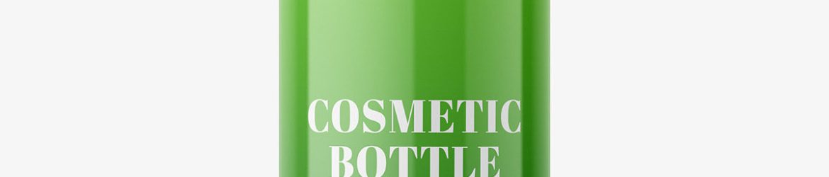 Free bottle with pump mockup / glossy