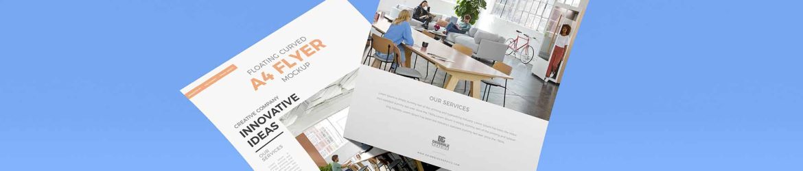 Free Branding A4 Flyer Mockup (PSD)