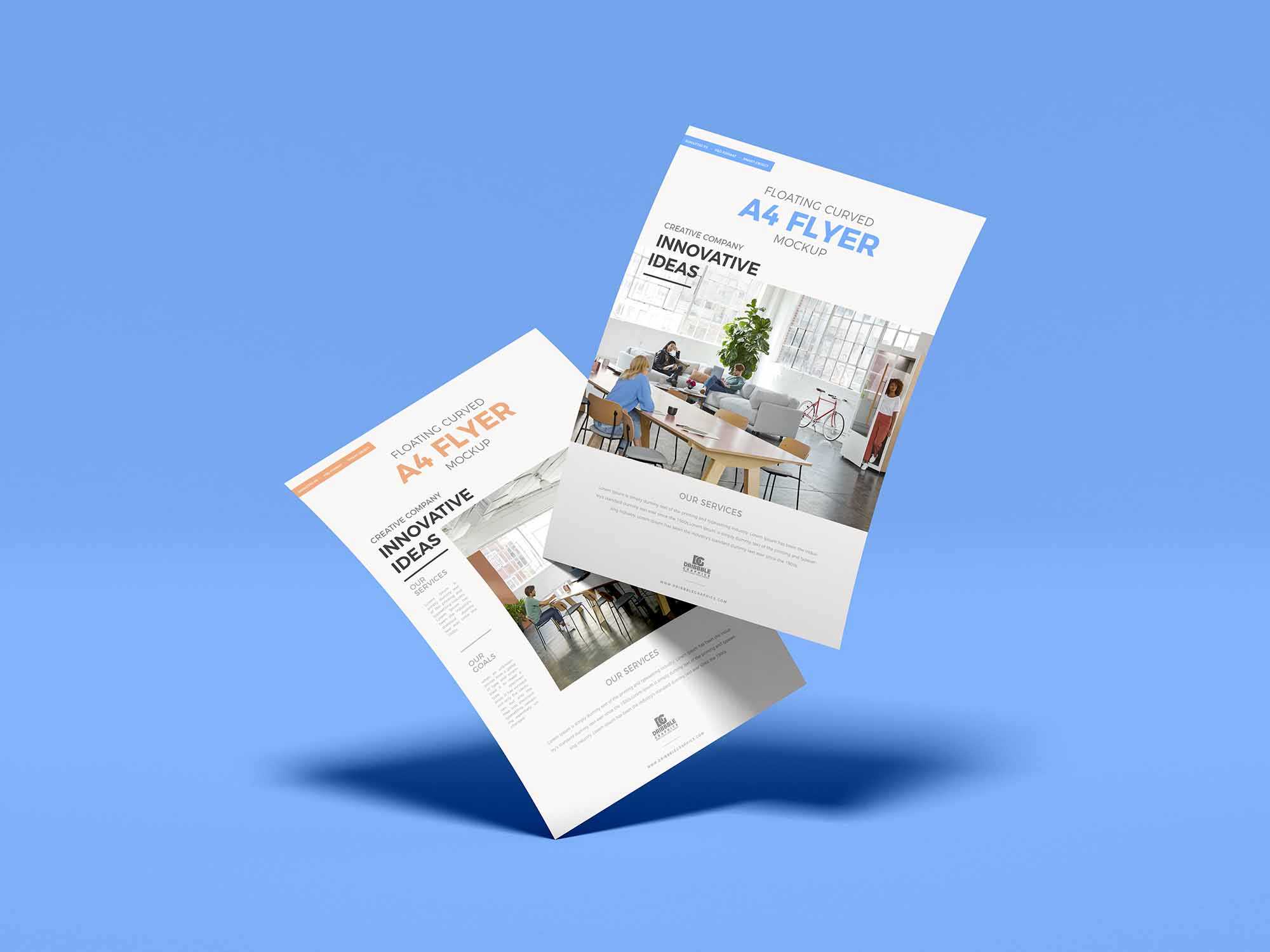 Free Branding A4 Flyer Mockup (PSD)
