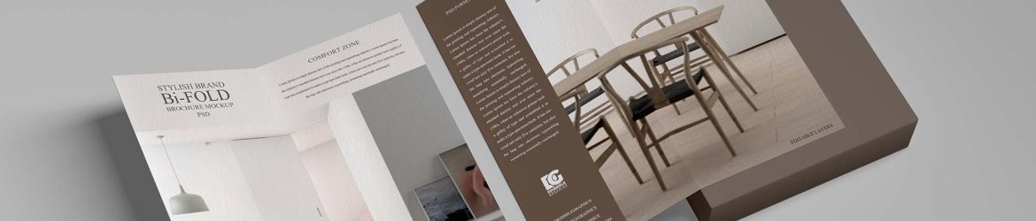 Free Branding Bi-Fold Brochure Mockup (PSD)