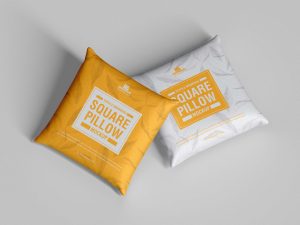 Free Branding Square Pillow Mockup (PSD)