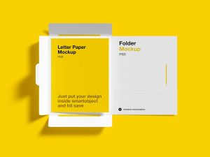 Free Brochure Folder Letter Mockup (PSD)