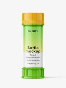 Free bubble soap bottle mockup