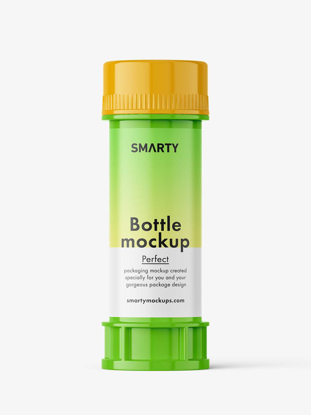 Free bubble soap bottle mockup