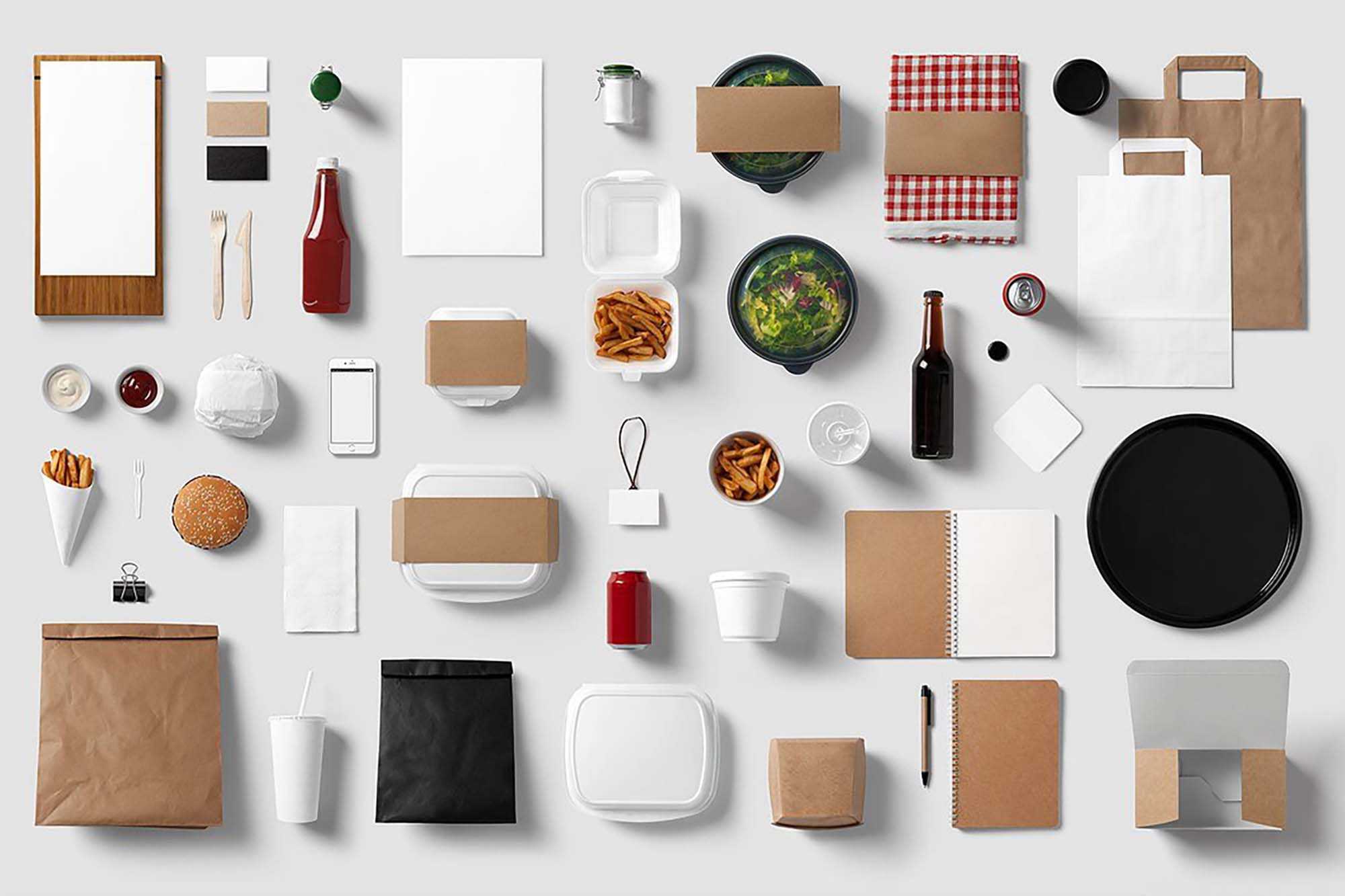 Free Burger Bar Stationery Mockup (PSD)