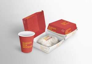 Free Burger Box Mockup (PSD)
