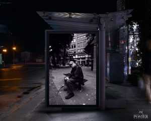 Free Bus Shelter Outdoor Advertisement Mockup (PSD)