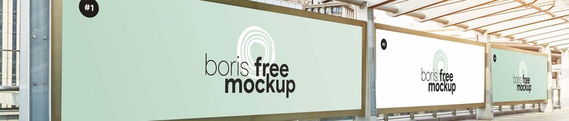 Free Bus Stop Advertising Poster Mockup (PSD)