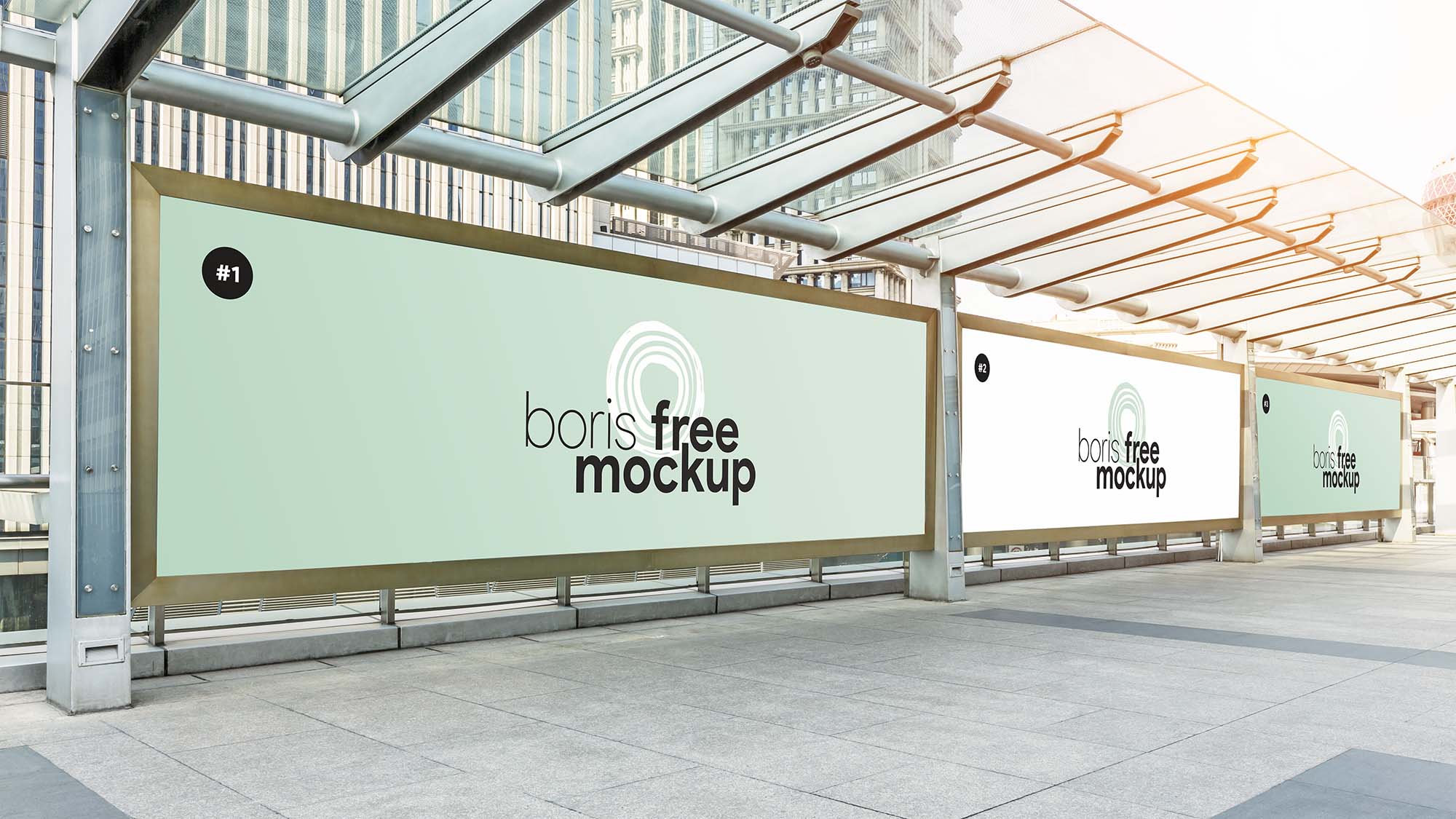 Free Bus Stop Advertising Poster Mockup (PSD)