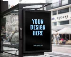 Free Bus Stop Branding Mockup (PSD)