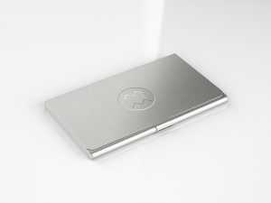 Free business card holder mockup