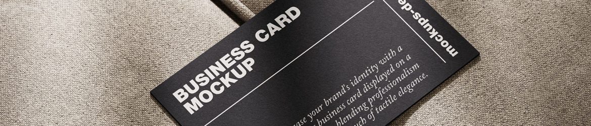 Free business card mockup on fabric